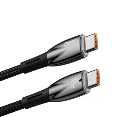Baseus Glimmer kábel gyorstöltéssel USB-C 480Mb/s PD 100W 1m fekete-6932172618025 8 kép