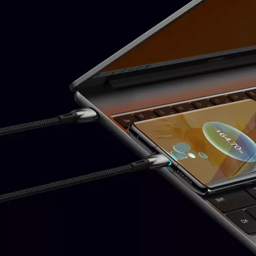 Baseus Glimmer kábel gyorstöltéssel USB-C 480Mb/s PD 100W 2m fekete-6932172618056 7 kép