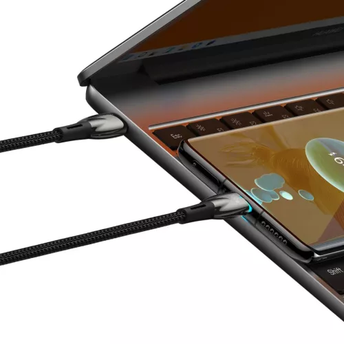 Baseus Glimmer kábel gyorstöltéssel USB-C 480Mb/s PD 100W 2m fekete-6932172618056 9 kép