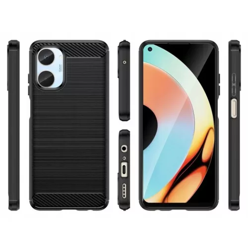 Realme 10 4G Tech-Protect carbon mintájú TPU tok fekete-9490713930816 3 kép