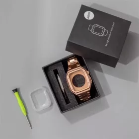 Apple Watch 4/5/6/7/8/9/SE (38/40/41mm) fém óraszíj és tok készle- 2 kép