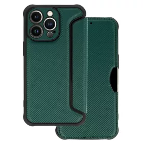 iPhone 13 Pro Max RAZOR fliptok sötétzöld ütésálló