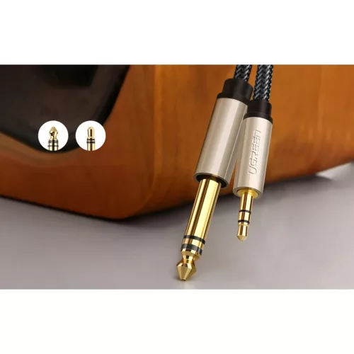 Ugreen AV127 3.5mm-es jack sztereó kábel 6.35mm TRS-hez - 3m (szürk-6957303816293 4 kép