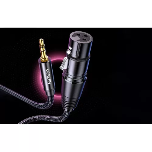 Ugreen AV182 XLR anya-3.5mm jack dugós kábel - 2 m (fekete)-6957303822447 7 kép