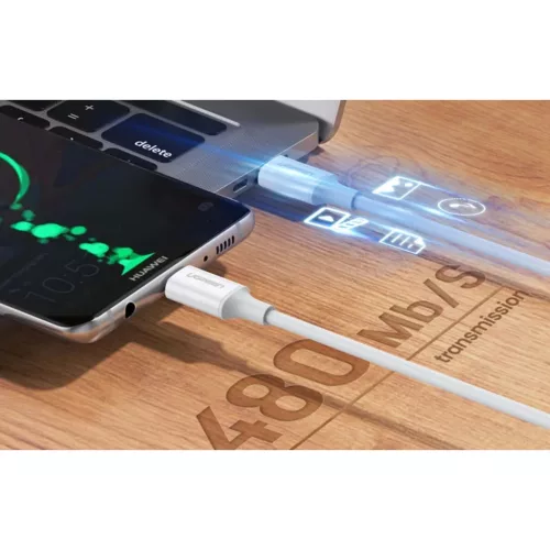 Ugreen US264 USB-C - USB-C kábel, 60W, 2m (fehér)-6957303865208 5 kép