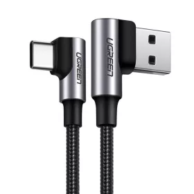   Ugreen US176 USB - USB-C kábel, 90 fokban döntött, 3A, 2m (fekete)
