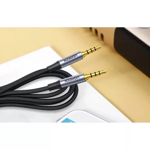 Ugreen AV183 Mini jack kábel 3.5 mm TRRS, AUX, 2m (fekete)-6957303827824 7 kép