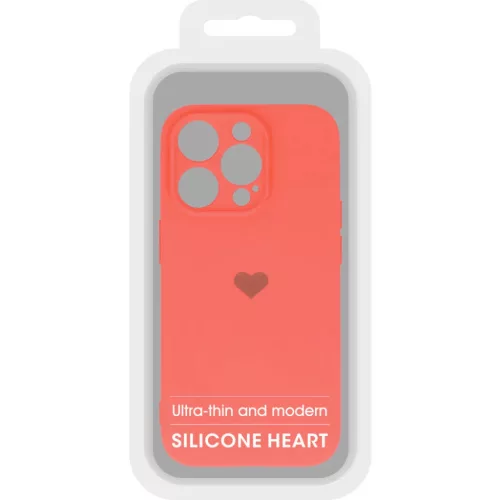 iPhone 14 Plus Vennus szilikon tok szív mintával korall-5900217962397 3 kép