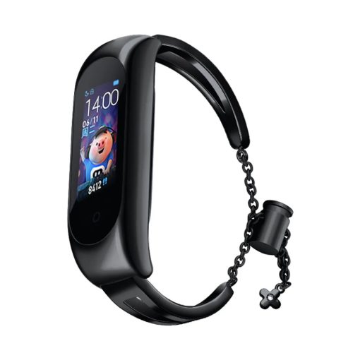 Xiaomi Mi Band 6 / 5 / 4 / 3 metal band óraszíj fekete-9145576225530 2 kép