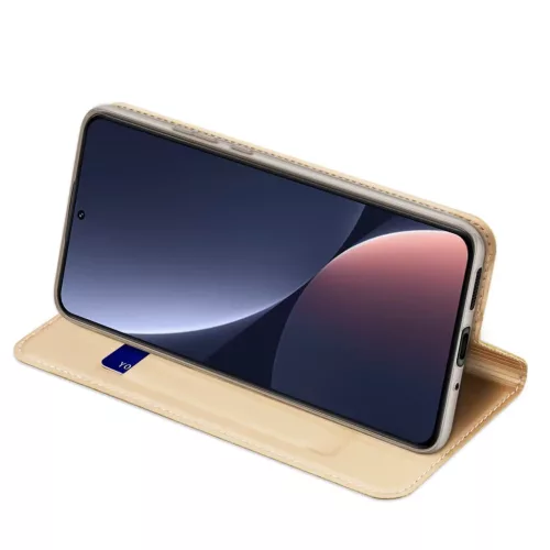 Xiaomi 13 Dux Ducis Skin Pro Öko Bőr fliptok arany-6934913031643 5 kép
