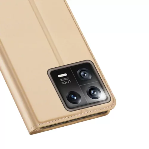 Xiaomi 13 Pro Dux Ducis Skin Pro Öko Bőr fliptok arany-6934913031681 4 kép