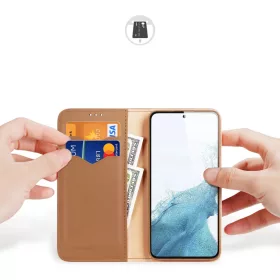 Samsung Galaxy S23 Plus Dux Ducis Hivo fliptok RFID blokkoló barna-6934913031766 1 kép