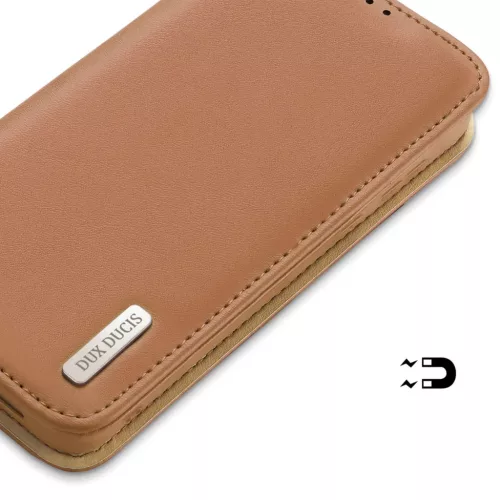Samsung Galaxy S23 Plus Dux Ducis Hivo fliptok RFID blokkoló barna-6934913031766 5 kép