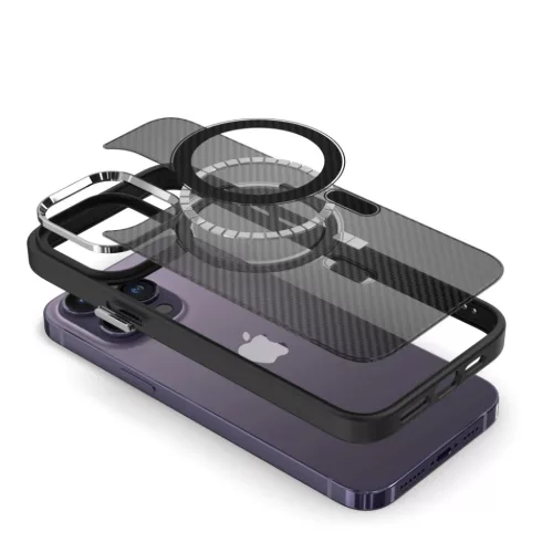 iPhone 14 Plus Magnetic Carbon tok fekete (Magsafe kompatibilis)-5900217960768 8 kép