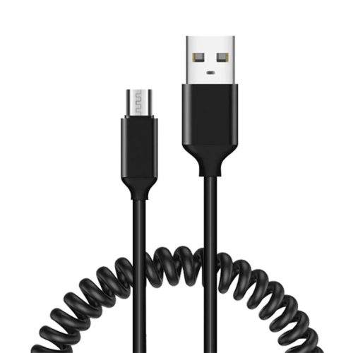 Spirál USB - Micro USB kábel 2A 1m fekete-5900217972075 6 kép