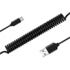 Spirál USB - Micro USB kábel 2A 1m fekete-5900217972075 1 kép