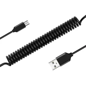 Spirál USB - Micro USB kábel 2A 1m fekete-5900217972075 1 kép