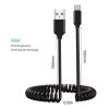 Spirál USB - Micro USB kábel 2A 1m fekete-5900217972075 3 kép