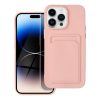 iPhone 14 Pro Card Case Szilikon tok hátlapi kártyatartóval rózsas-5903396164798 12 kép