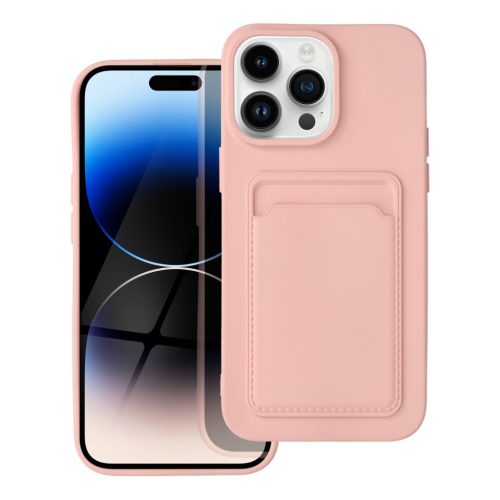 iPhone 14 Pro Card Case Szilikon tok hátlapi kártyatartóval rózsas-5903396164798 12 kép