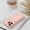 iPhone 14 Pro Card Case Szilikon tok hátlapi kártyatartóval rózsas-5903396164798 4 kép