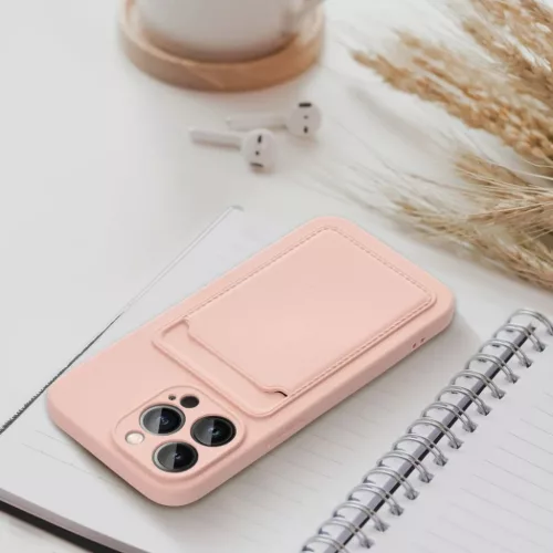 iPhone 14 Pro Card Case Szilikon tok hátlapi kártyatartóval rózsas-5903396164798 4 kép