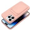 iPhone 14 Pro Card Case Szilikon tok hátlapi kártyatartóval rózsas-5903396164798 6 kép