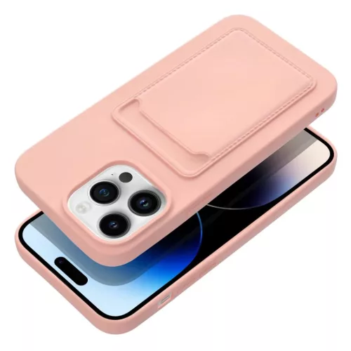 iPhone 14 Pro Card Case Szilikon tok hátlapi kártyatartóval rózsas-5903396164798 6 kép