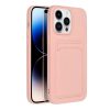 iPhone 14 Pro Card Case Szilikon tok hátlapi kártyatartóval rózsas-5903396164798 8 kép