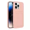 iPhone 14 Pro Card Case Szilikon tok hátlapi kártyatartóval rózsas-5903396164798 8 kép