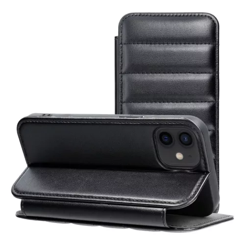 iPhone 12/12 Pro Puffer fliptok fekete-5903396182839 5 kép