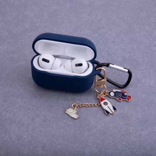 AirPods 1/2 Tengerészkék tok medállal-5900495994561 4 kép