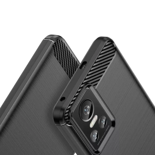 Realme GT Neo 3 Carbon szénszál mintájú TPU tok fekete-9145576267646 4 kép