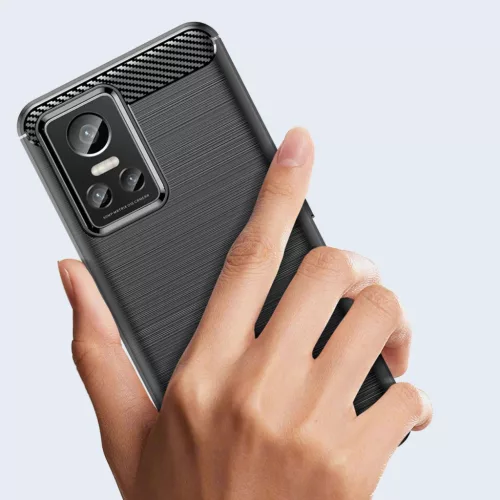 Realme GT Neo 3 Carbon szénszál mintájú TPU tok fekete-9145576267646 6 kép