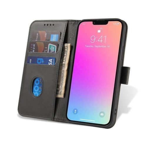 Samsung Galaxy A14 4G/5G Elegant mágneses bőr fliptok fekete