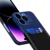 iPhone 14 Pro Max Leather Stand tok kártyatartóval kék-9145576269749 1 kép