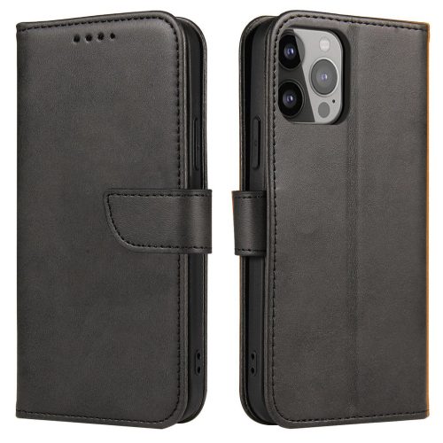 Realme 10 Pro Plus Elegant mágneses bőr fliptok fekete-9145576270356 8 kép