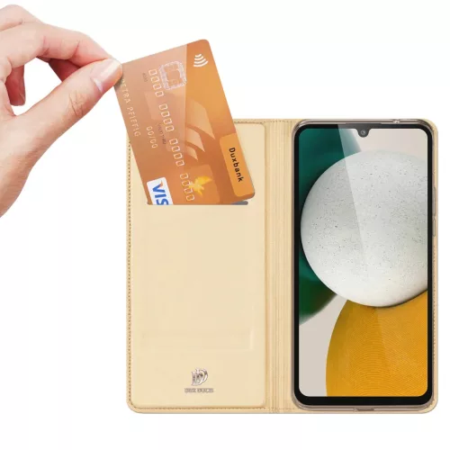 Samsung Galaxy A34 5G Dux Ducis Skin Pro Öko Bőr fliptok arany-6934913030202 5 kép