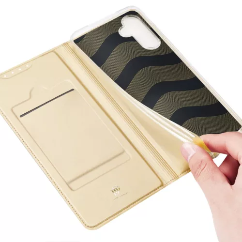 Samsung Galaxy A34 5G Dux Ducis Skin Pro Öko Bőr fliptok arany-6934913030202 6 kép