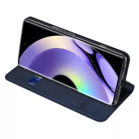 Realme 10 Pro Plus Dux Ducis Skin Pro Öko Bőr fliptok kék-6934913030073 1 kép