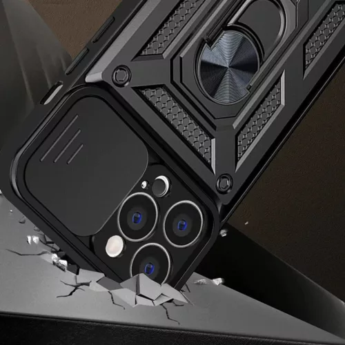 Xiaomi Redmi A1 Plus Hybrid Armor Camshield tok fekete-9145576272923 4 kép