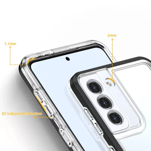 Samsung Galaxy S23 Plus Clear 3 az 1-ben szilikon tok kerettel fekete-9145576272701 5 kép