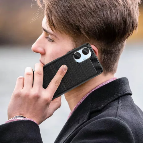 Realme 10 Carbon szénszál mintájú TPU tok fekete-9145576271759 3 kép