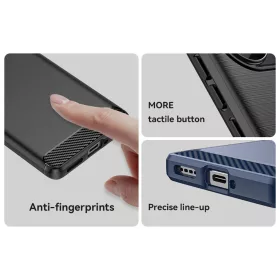 Realme 10 Pro Plus Carbon szénszál mintájú TPU tok fekete-9145576271858 1 kép