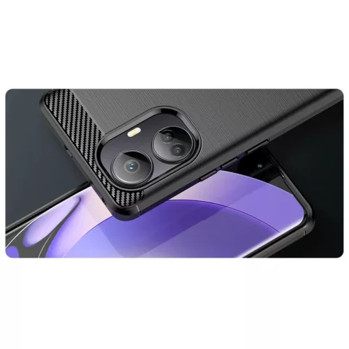Realme 10 Pro Plus Carbon szénszál mintájú TPU tok fekete-9145576271858 2 kép