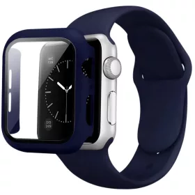 Apple Watch 45mm szilikon óraszíj és tok sötétkék- 1 kép
