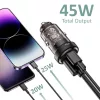 Tech-Protect CC45W 1xUSB Type-C 1xUSB PD45W/QC3.0 Autós Töltő feket-9490713931707 2 kép
