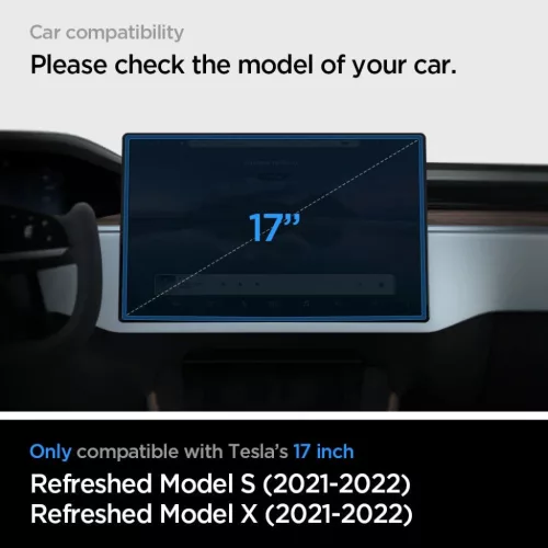 Tesla Model X 2022/ Model S 2021 Spigen Glas.TR EZ Fit kijelzővédő -8809811862423 7 kép