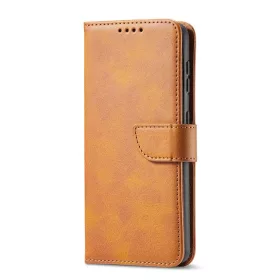 Xiaomi 13 mágneses PU bőr fliptok kártyatartóval világosbarna Alp- 2 kép