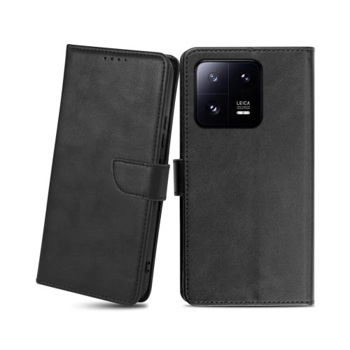 Xiaomi 13 Pro mágneses PU bőr fliptok kártyatartóval fekete Alphaj- 1 kép